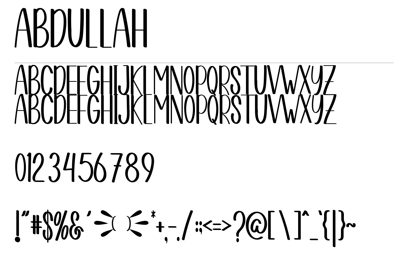 Abdullah Font preview