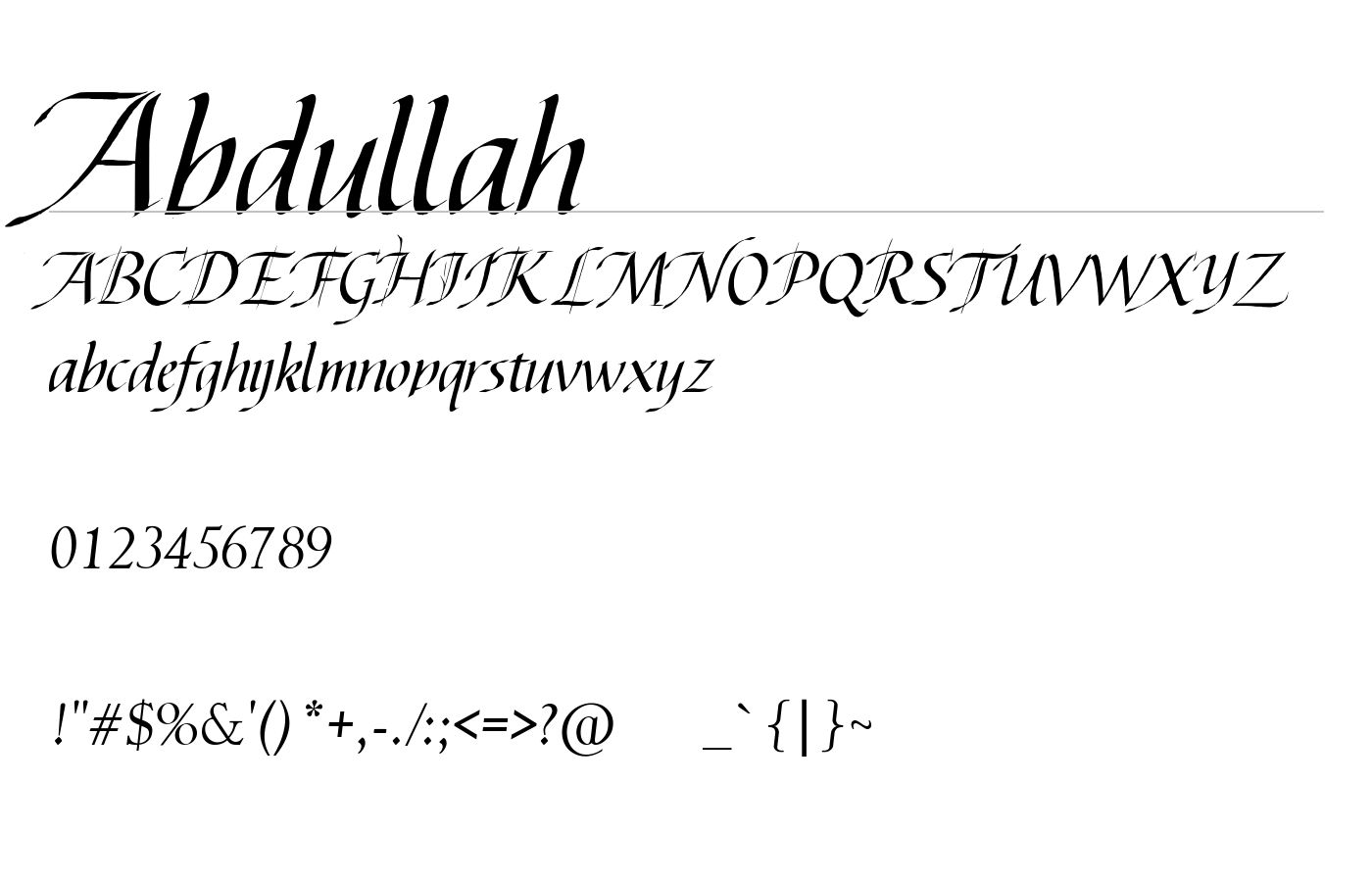 Abdullah Font preview