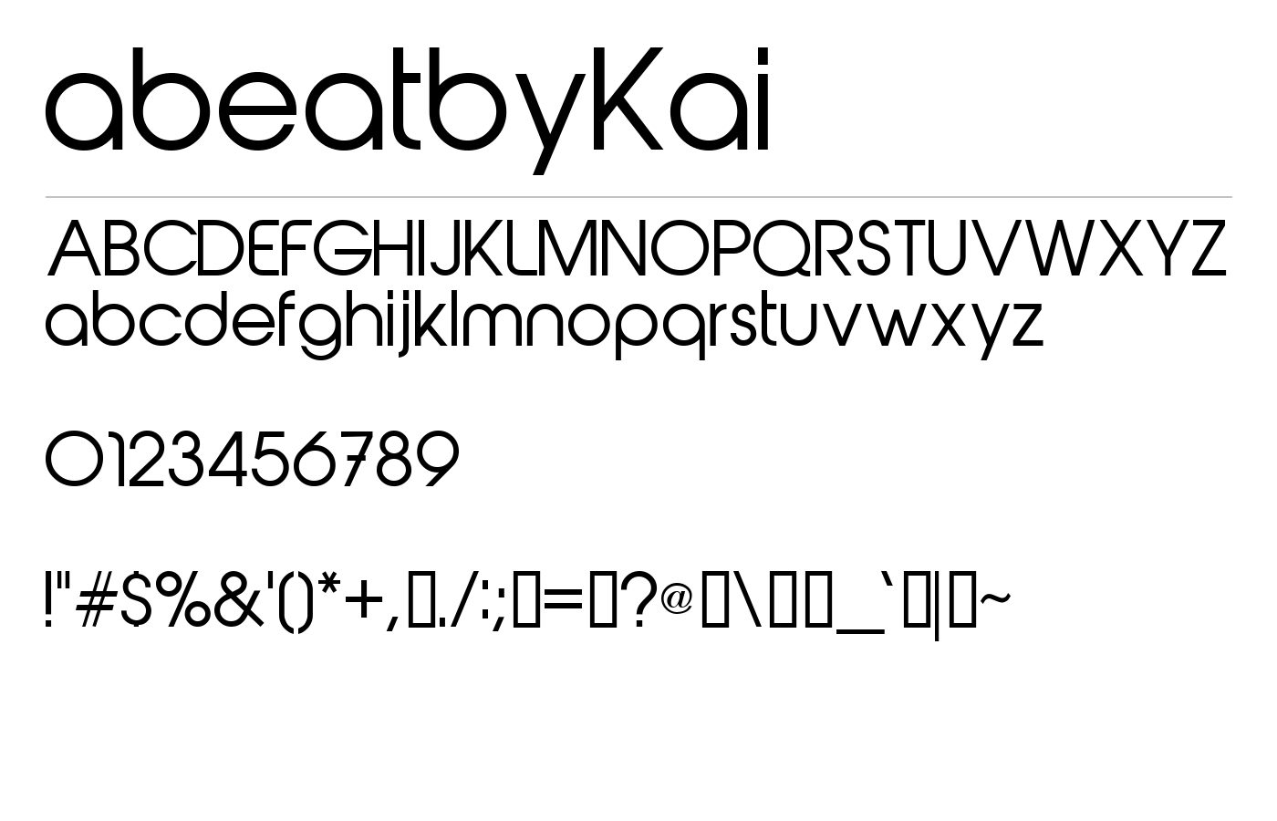 abeatbyKai Font preview