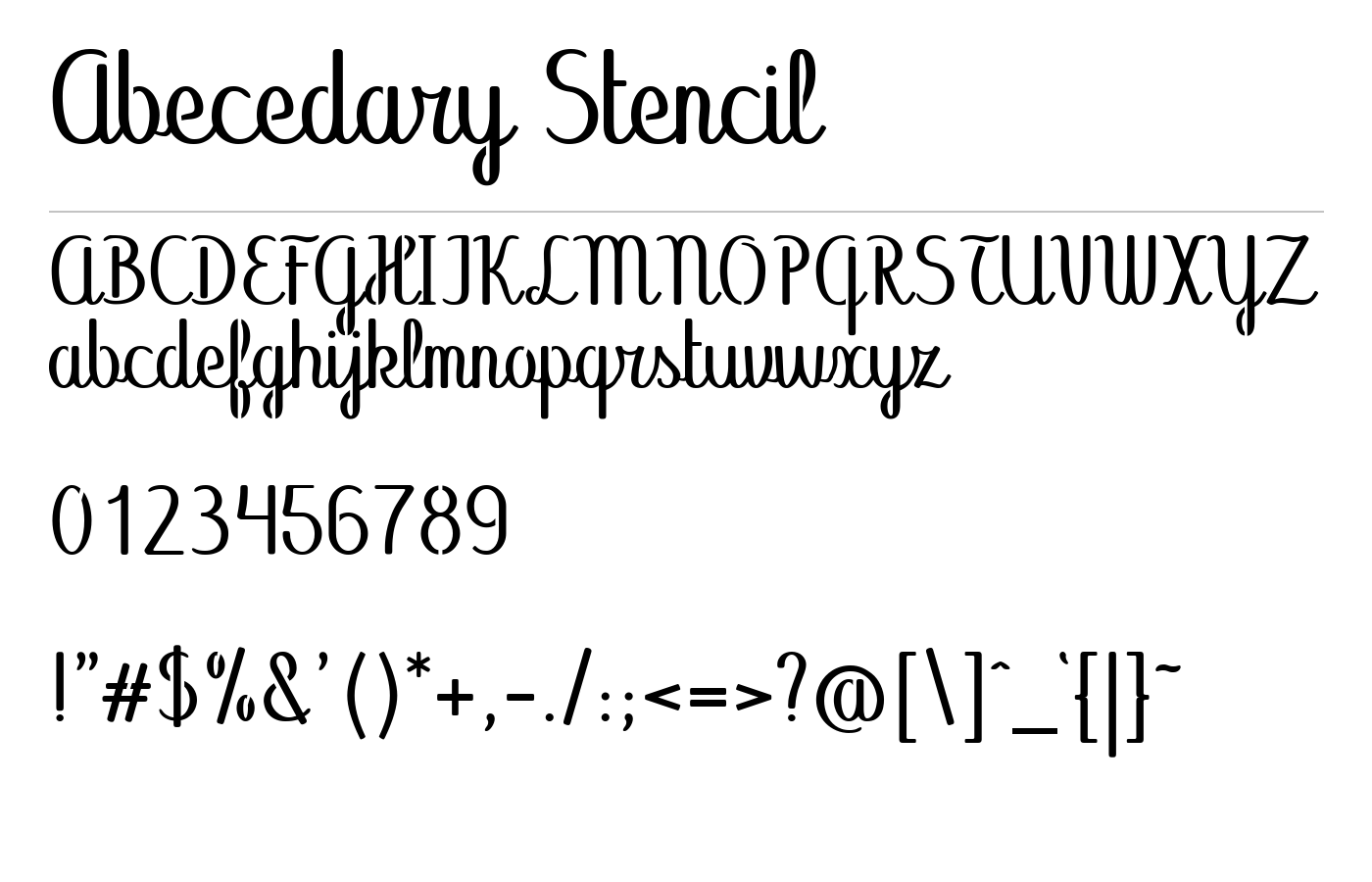 Abecedary Stencil Font preview