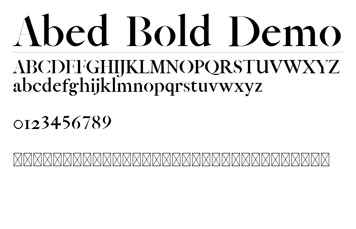 Abed Bold Font preview
