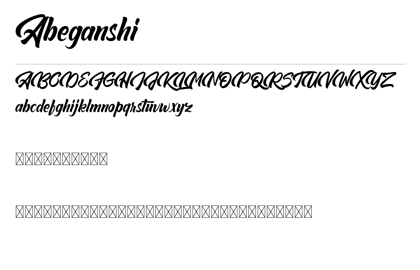 Abeganshi Font preview
