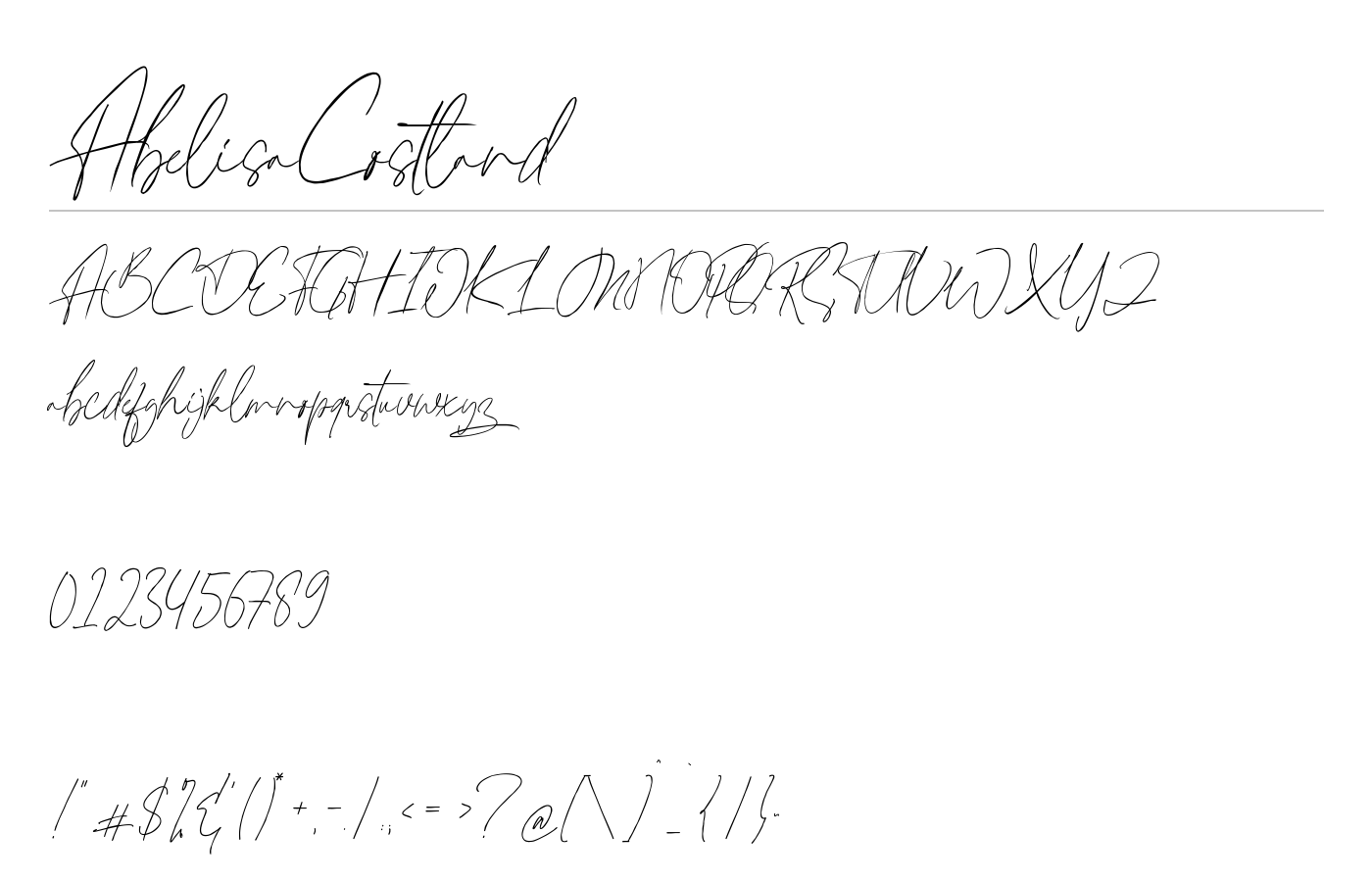 AbelisaCostland Font preview