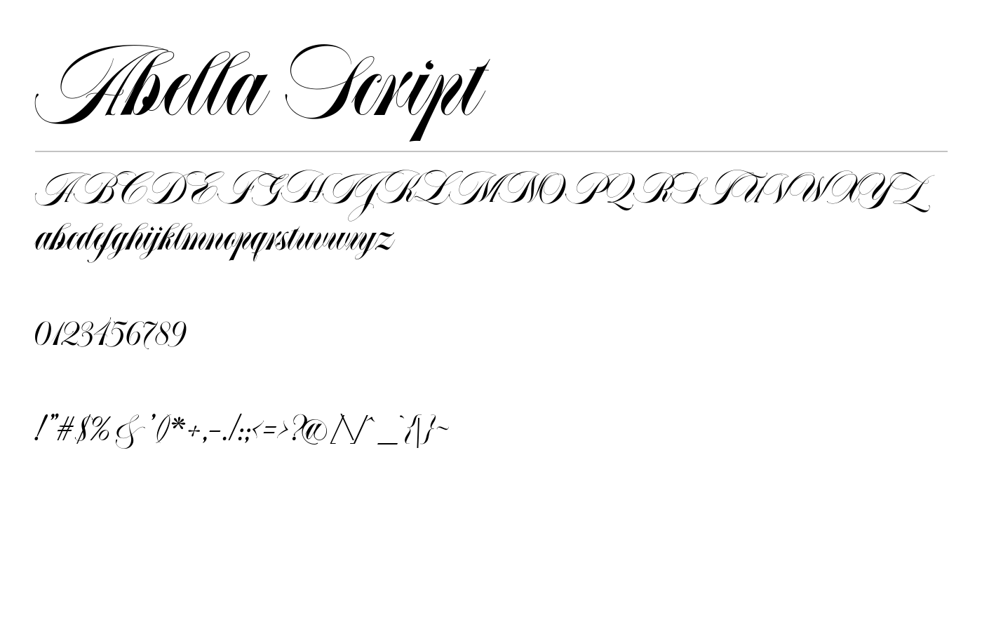 Abella Script Font preview