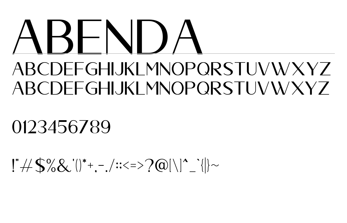 Abenda Font preview