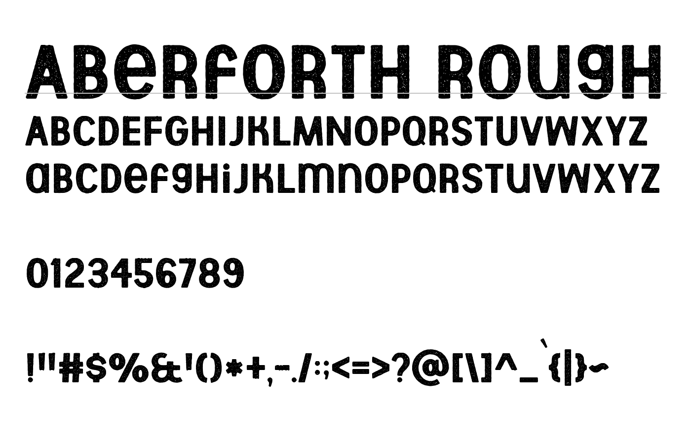Aberforth Rough Font preview