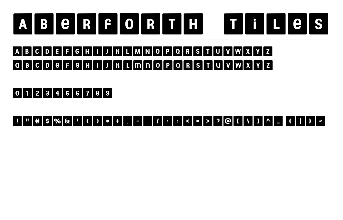 Aberforth Tiles Font preview