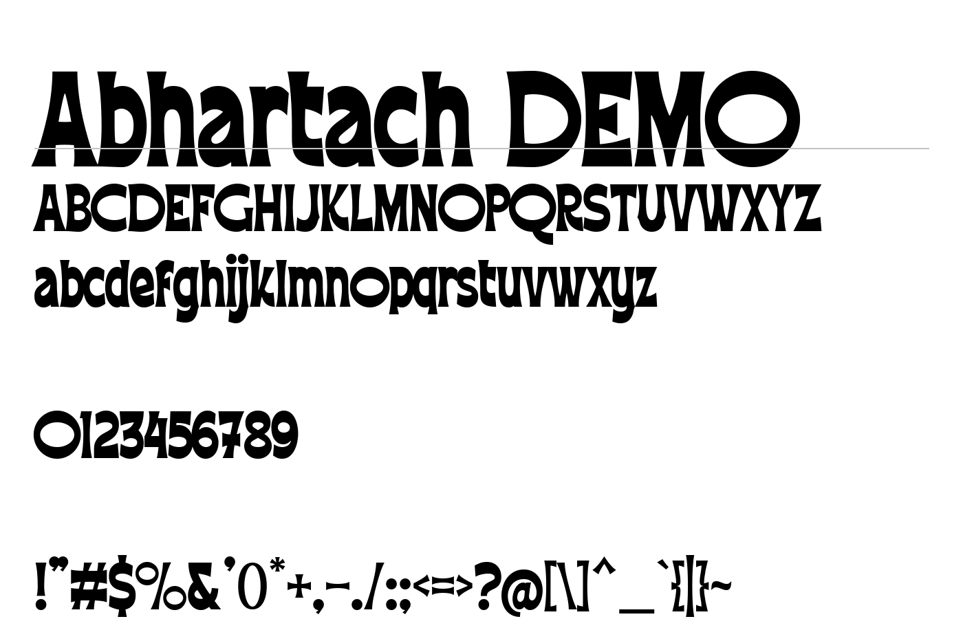 Abhartach DEMO Font preview