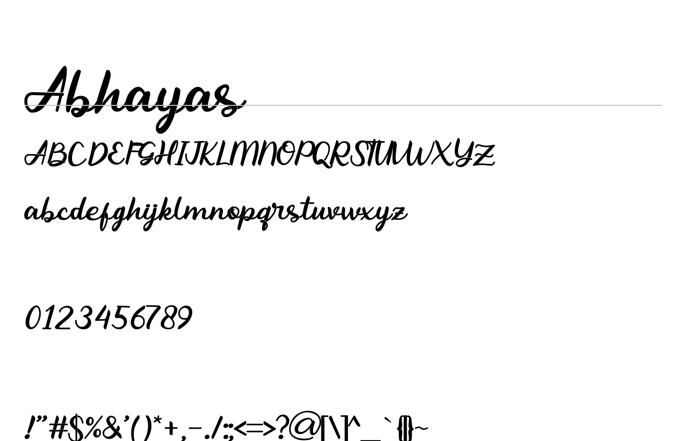 Abhayas Font preview