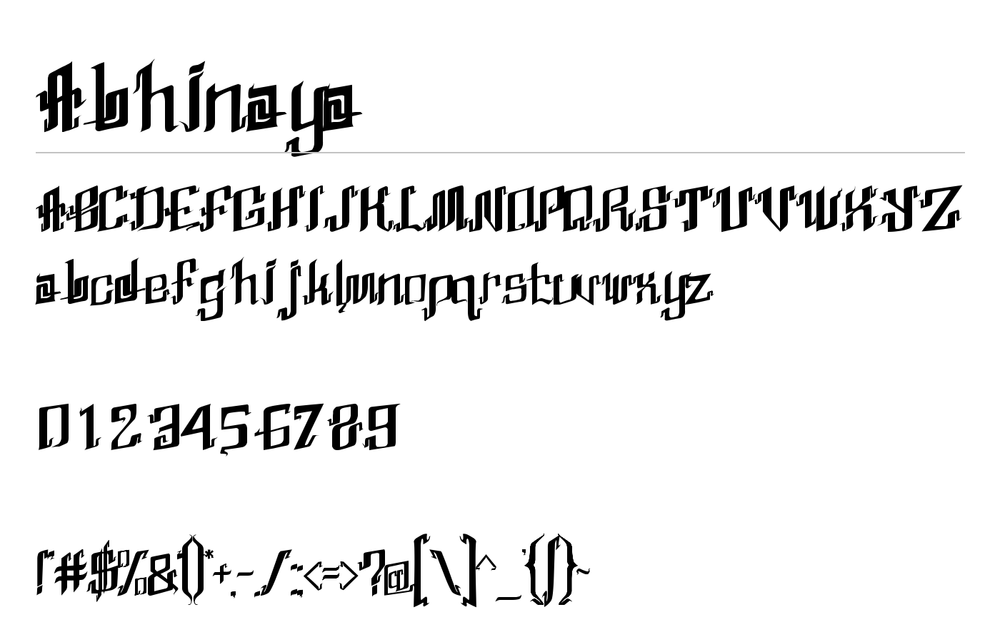 Abhinaya Font preview
