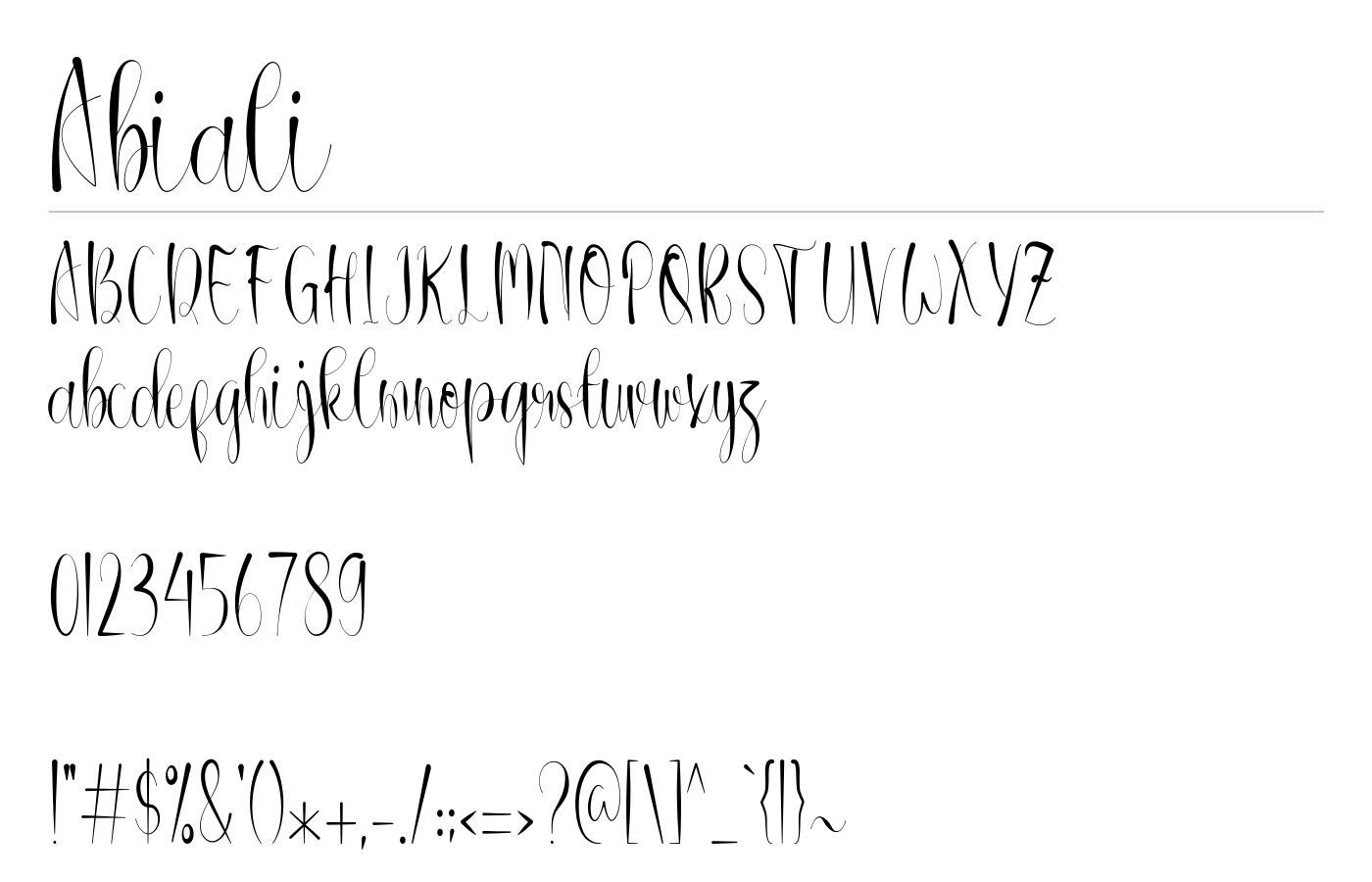 Abiali Font preview