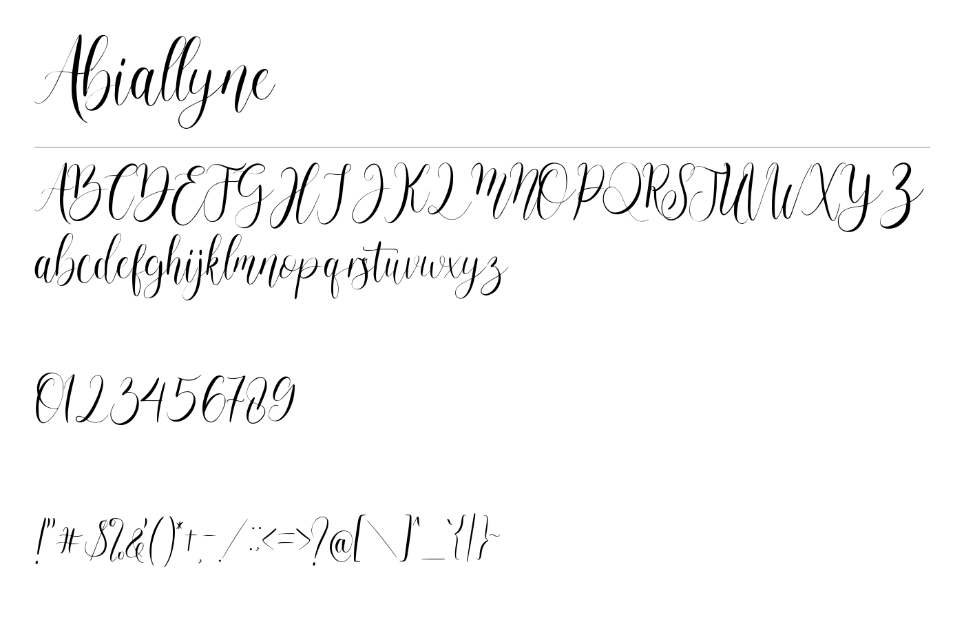 Abiallyne Font preview