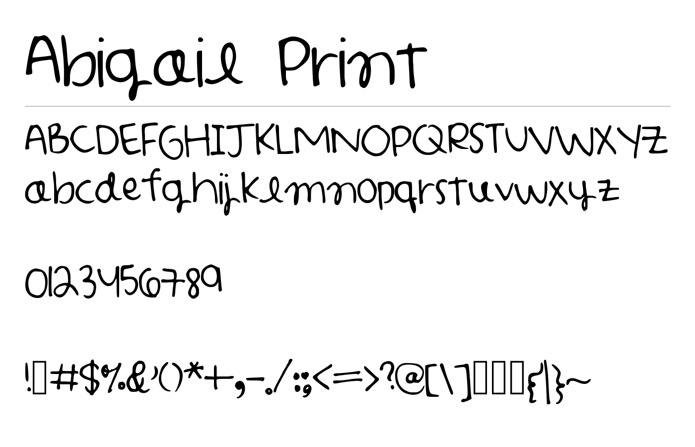 Abigail Print Font preview