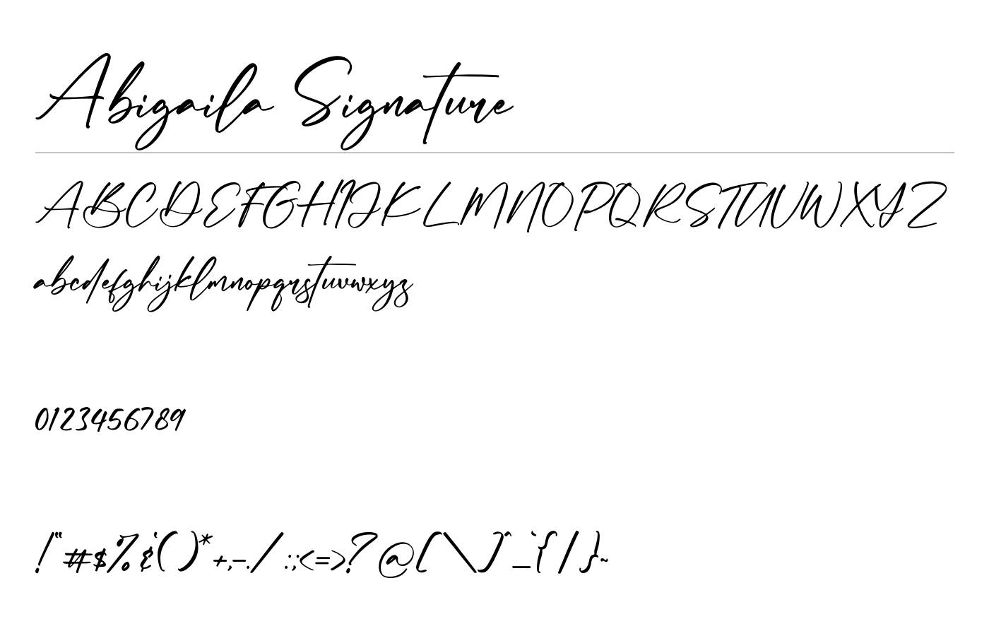Abigaila Signature Font preview