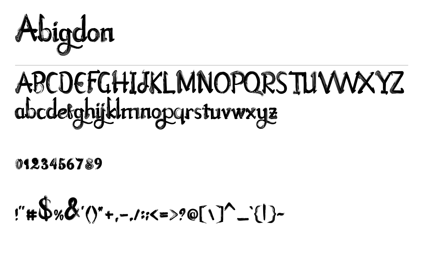 Abigdon Font preview