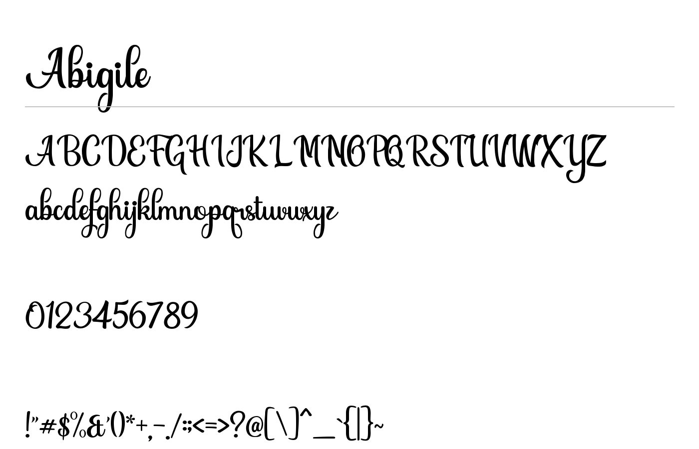 Abigile Font preview