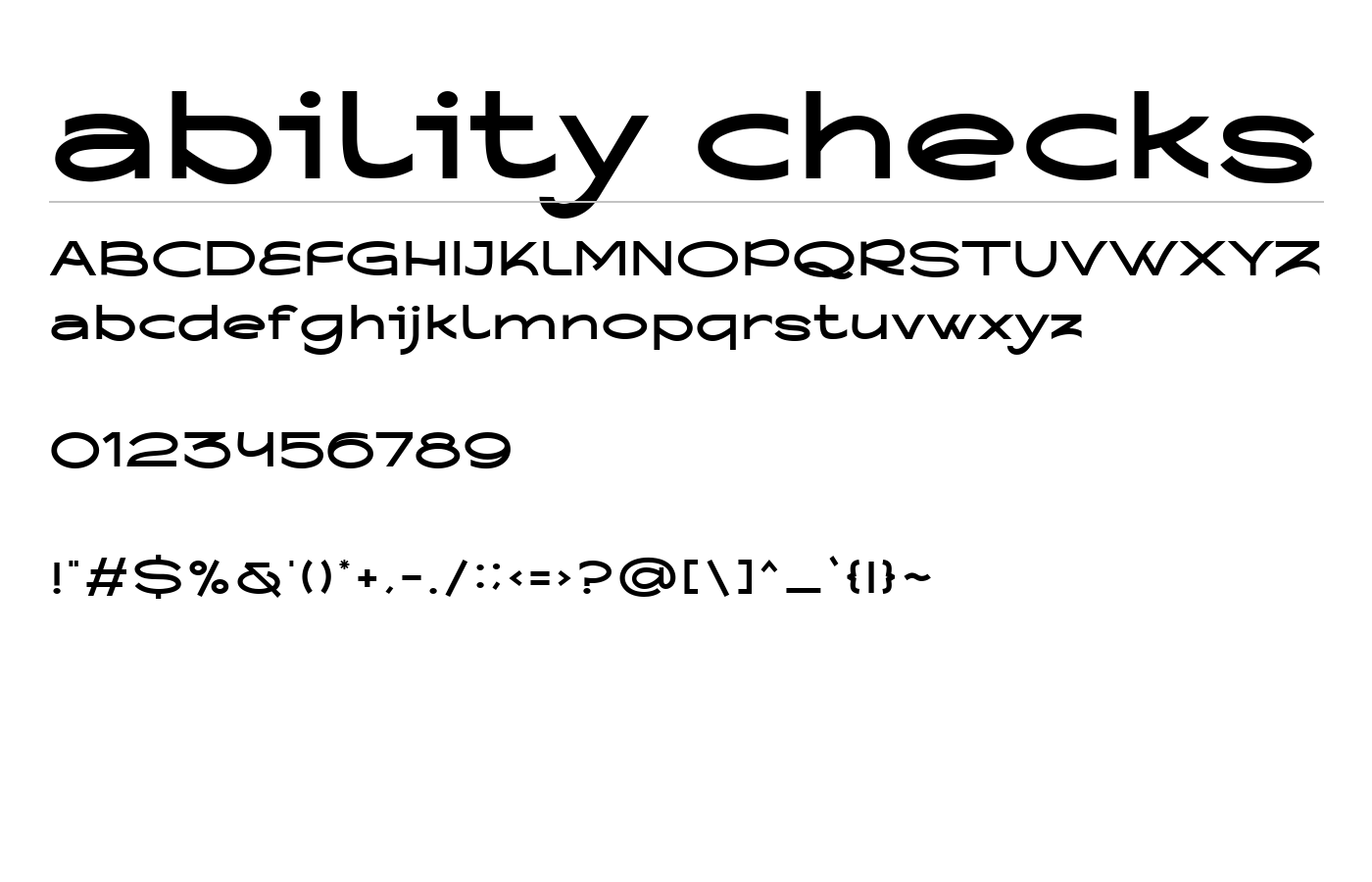 ability checks Font preview