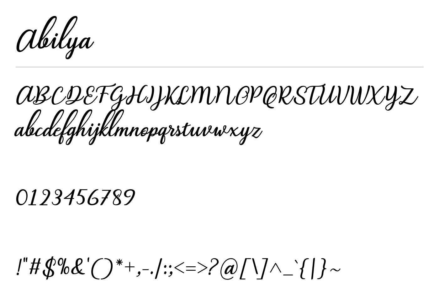 Abilya Font preview