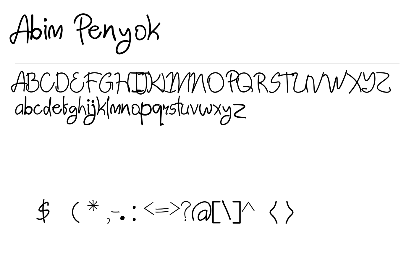 Abim Penyok Font preview