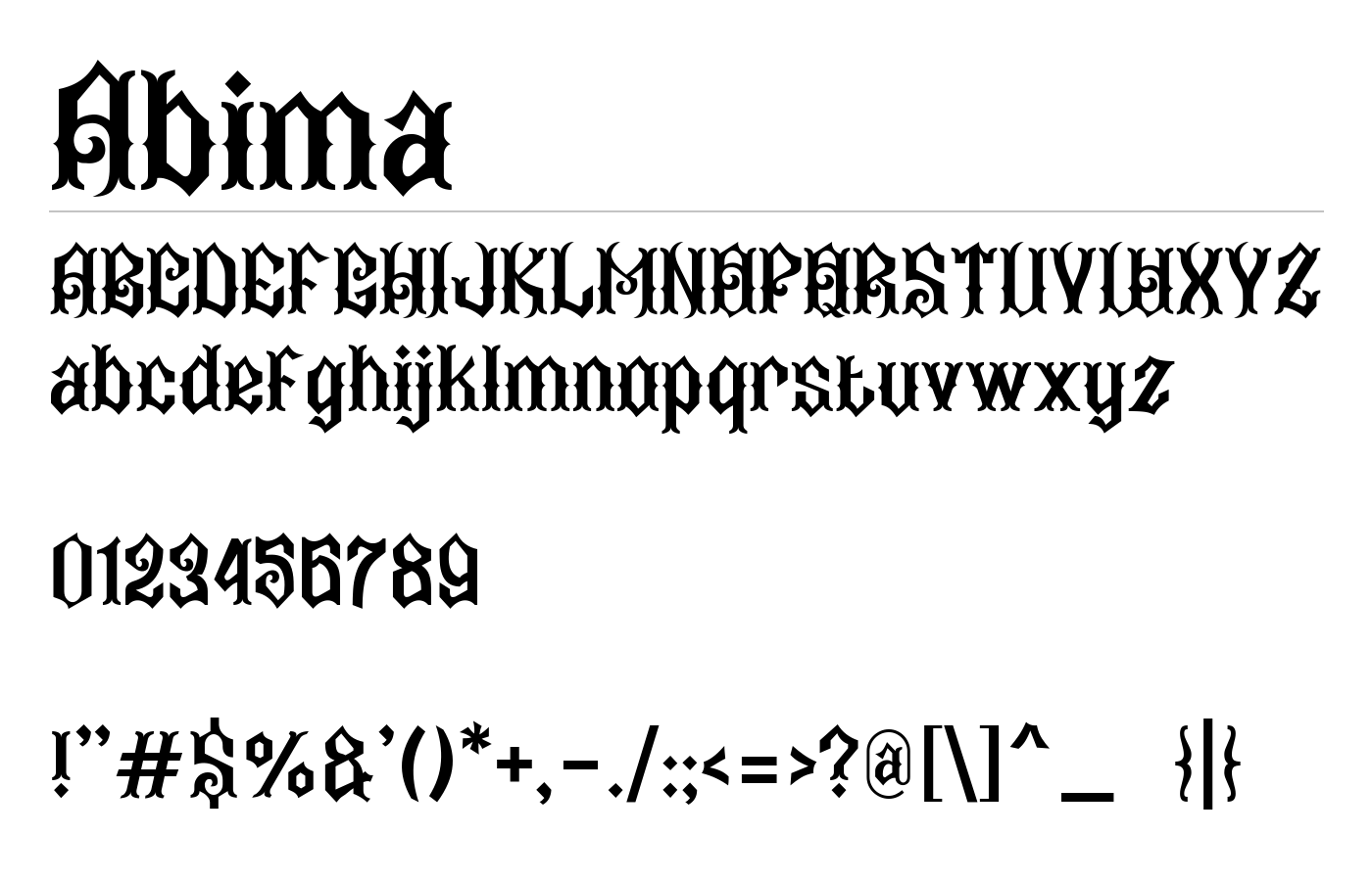 Abima Font preview