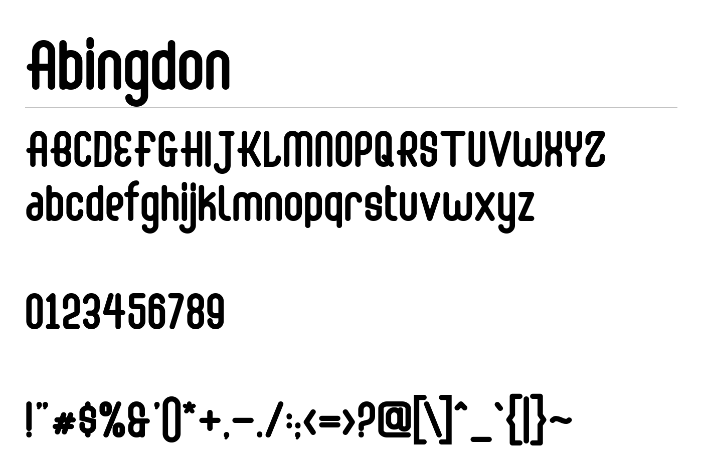 Abingdon Font preview