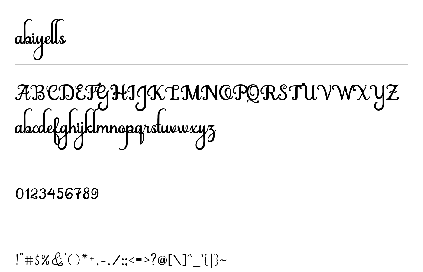 abiyells Font preview