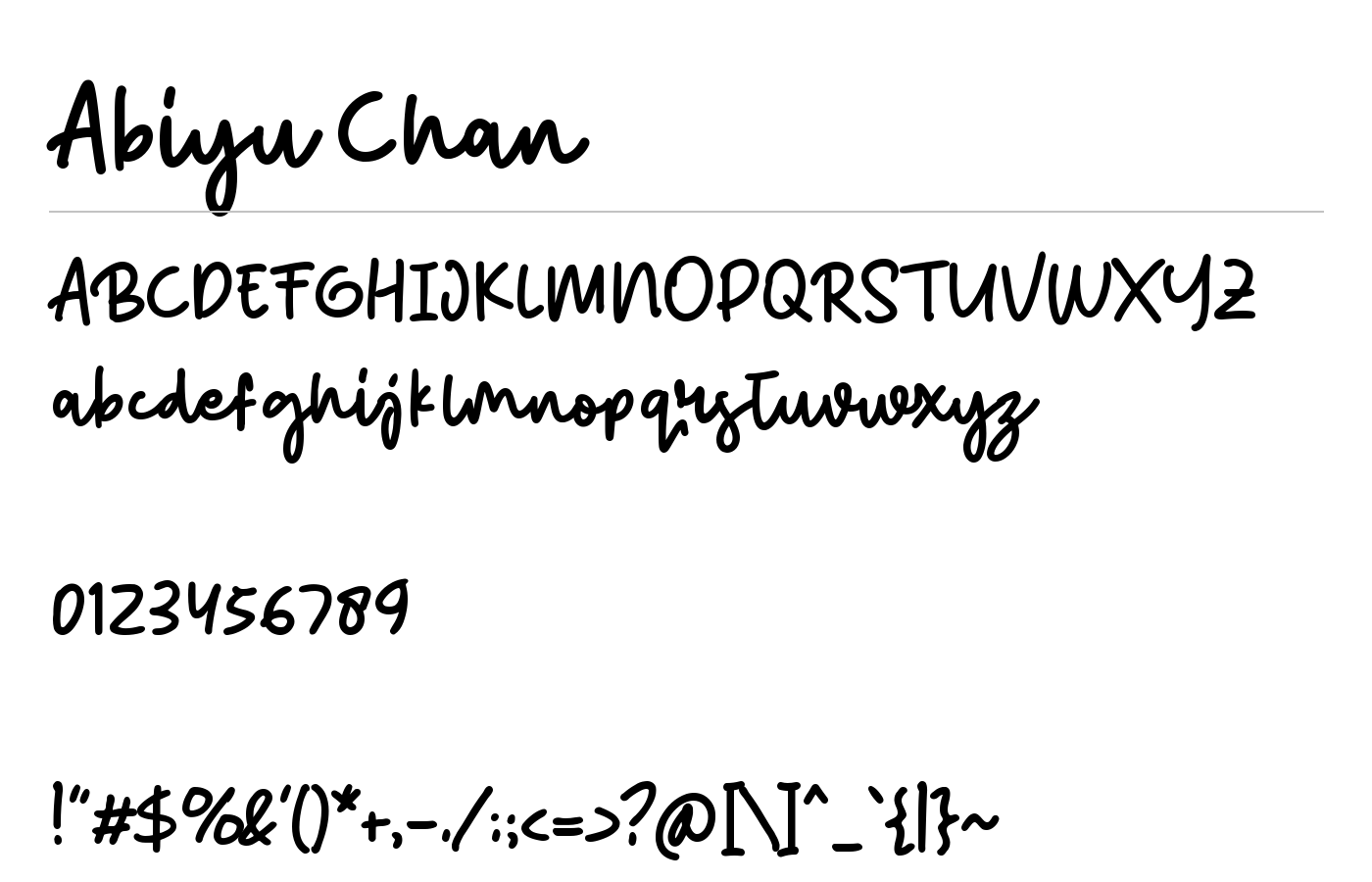 Abiyu Chan Font preview