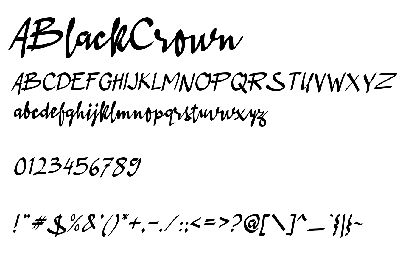 ABlackCrown Font preview