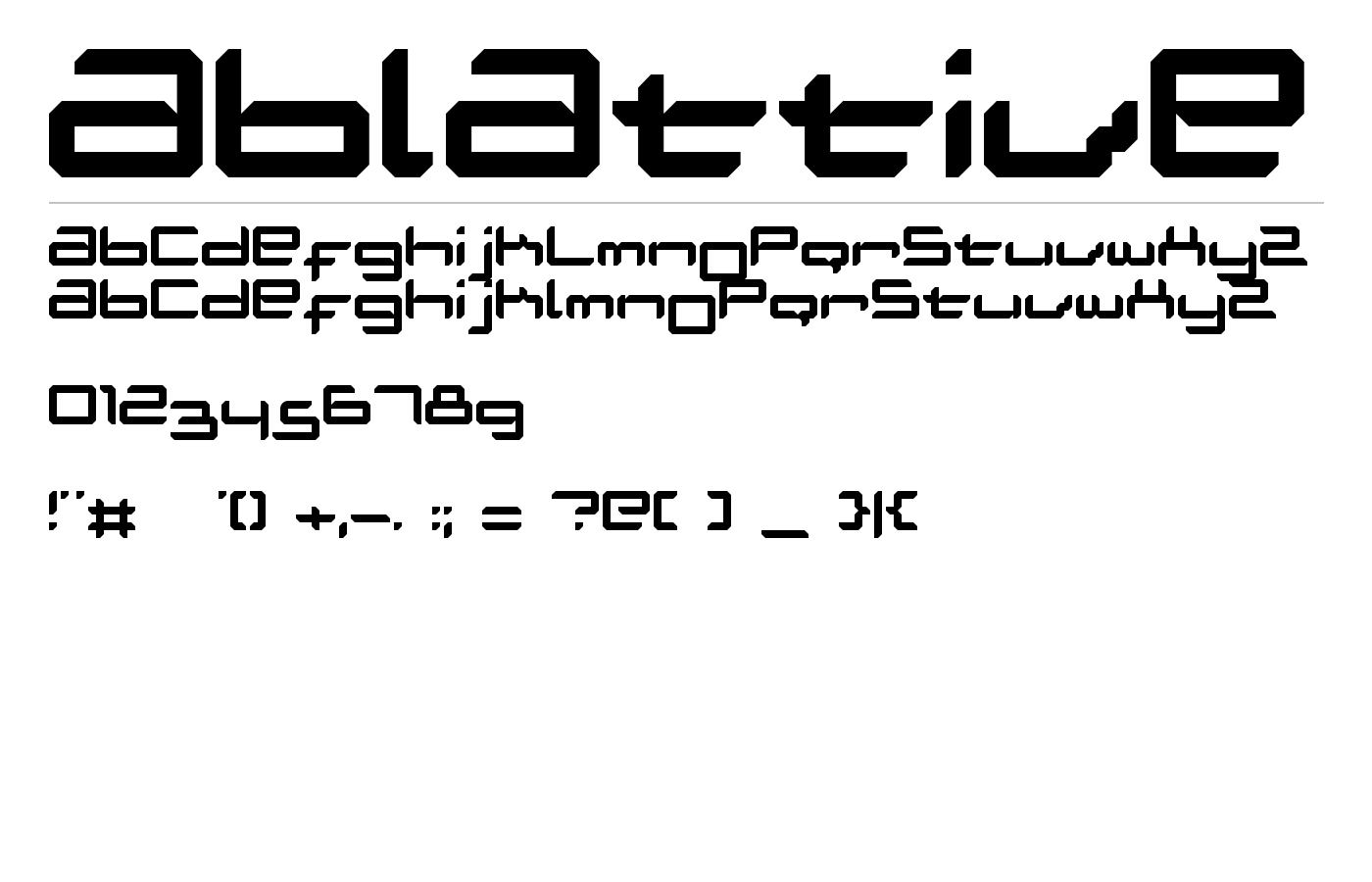 Ablattive Font preview
