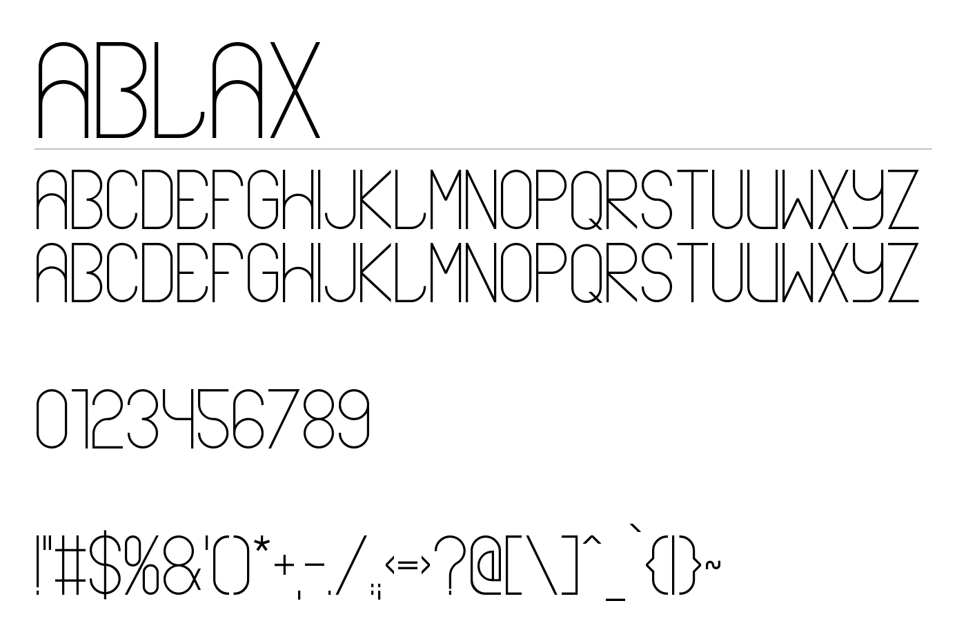 ABLAX Font preview
