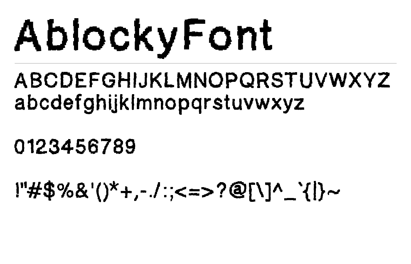 AblockyFont preview
