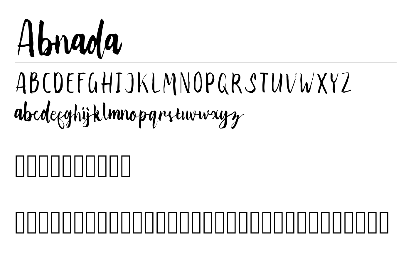Abnada Font preview