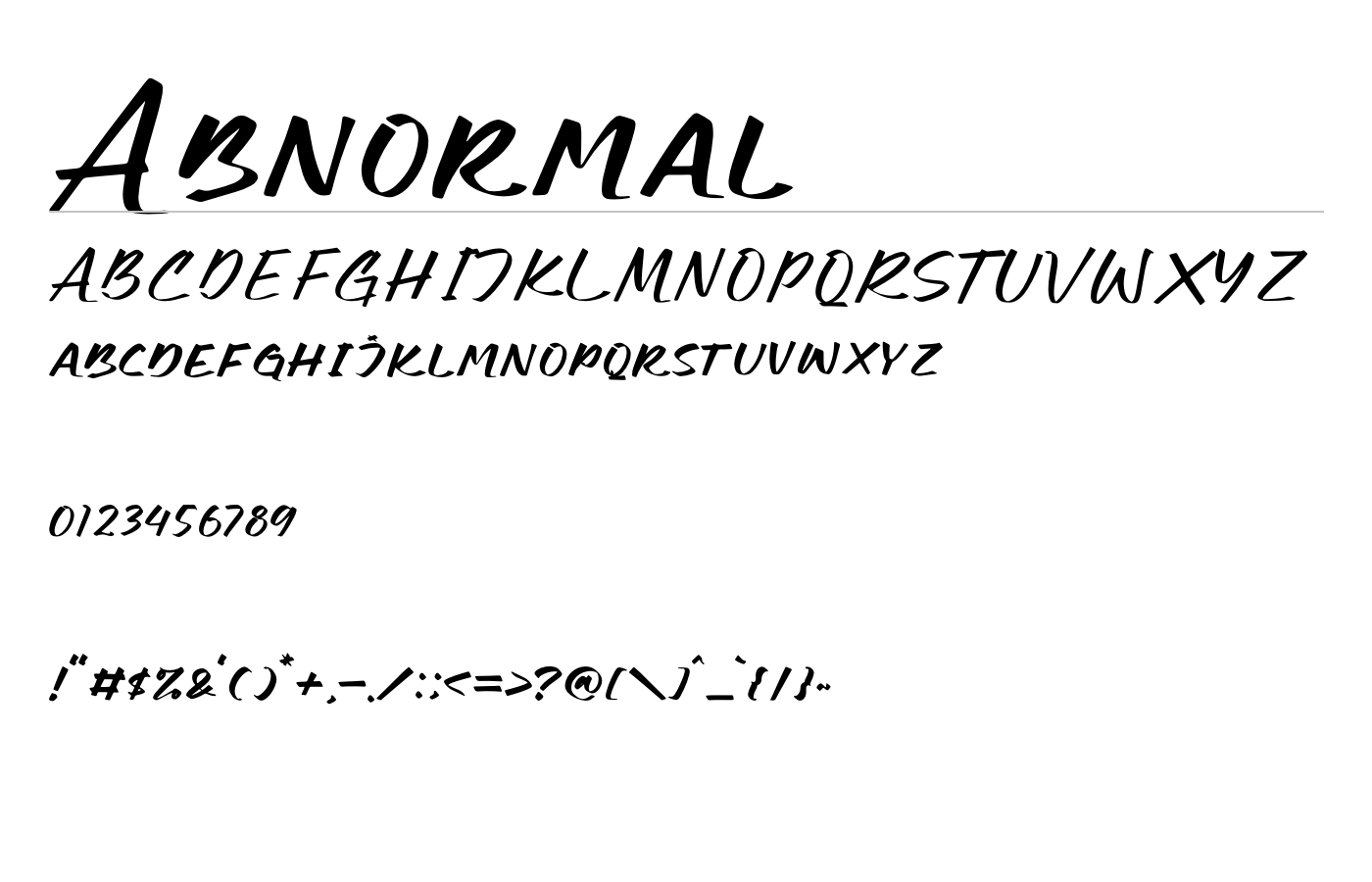 Abnormal Font preview