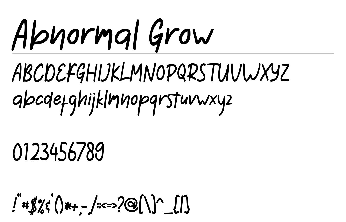 Abnormal Grow Font preview