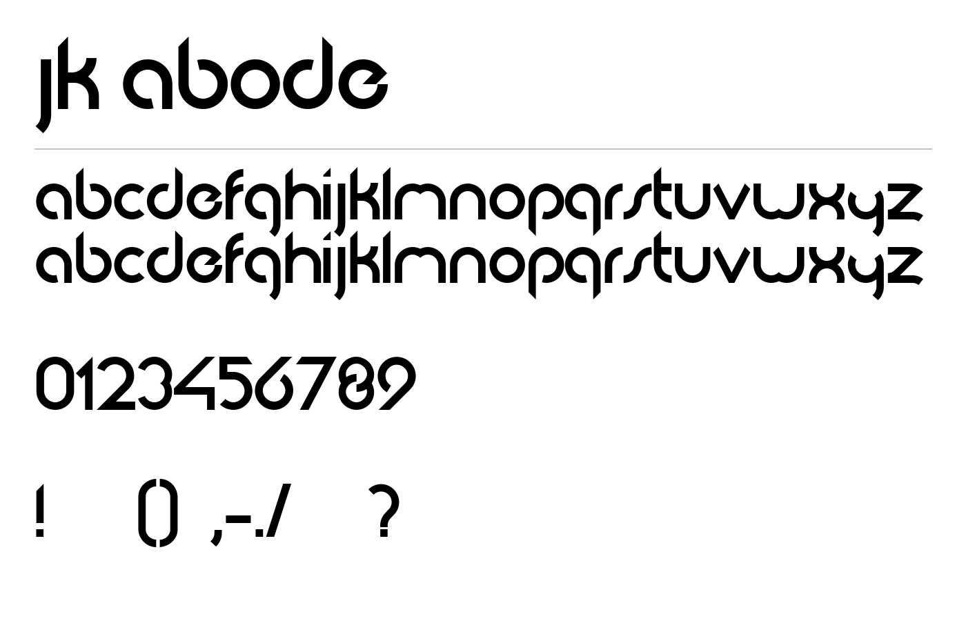 JK Abode Font preview
