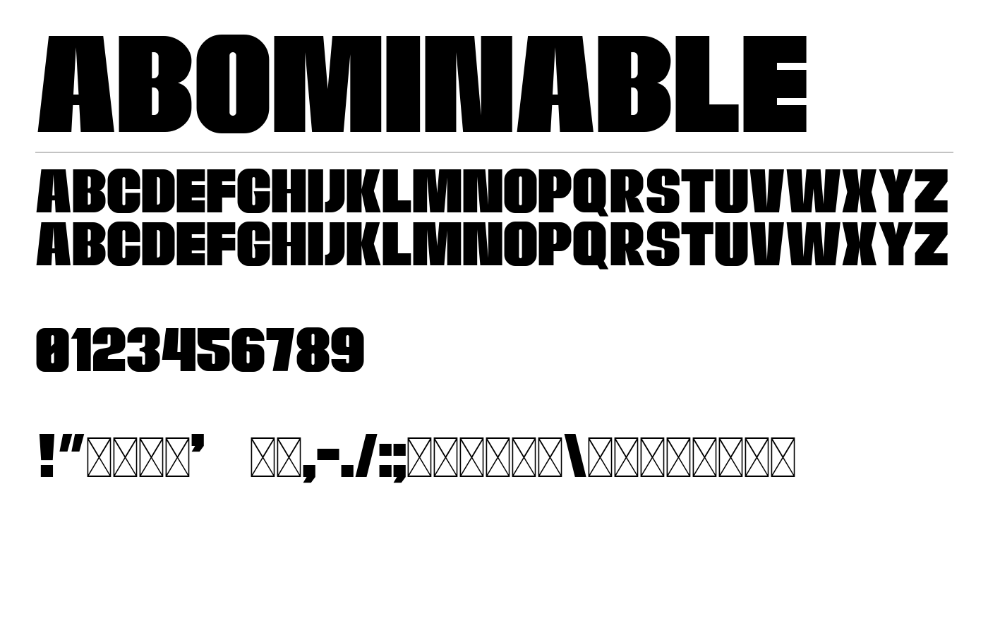 Abominable Font preview