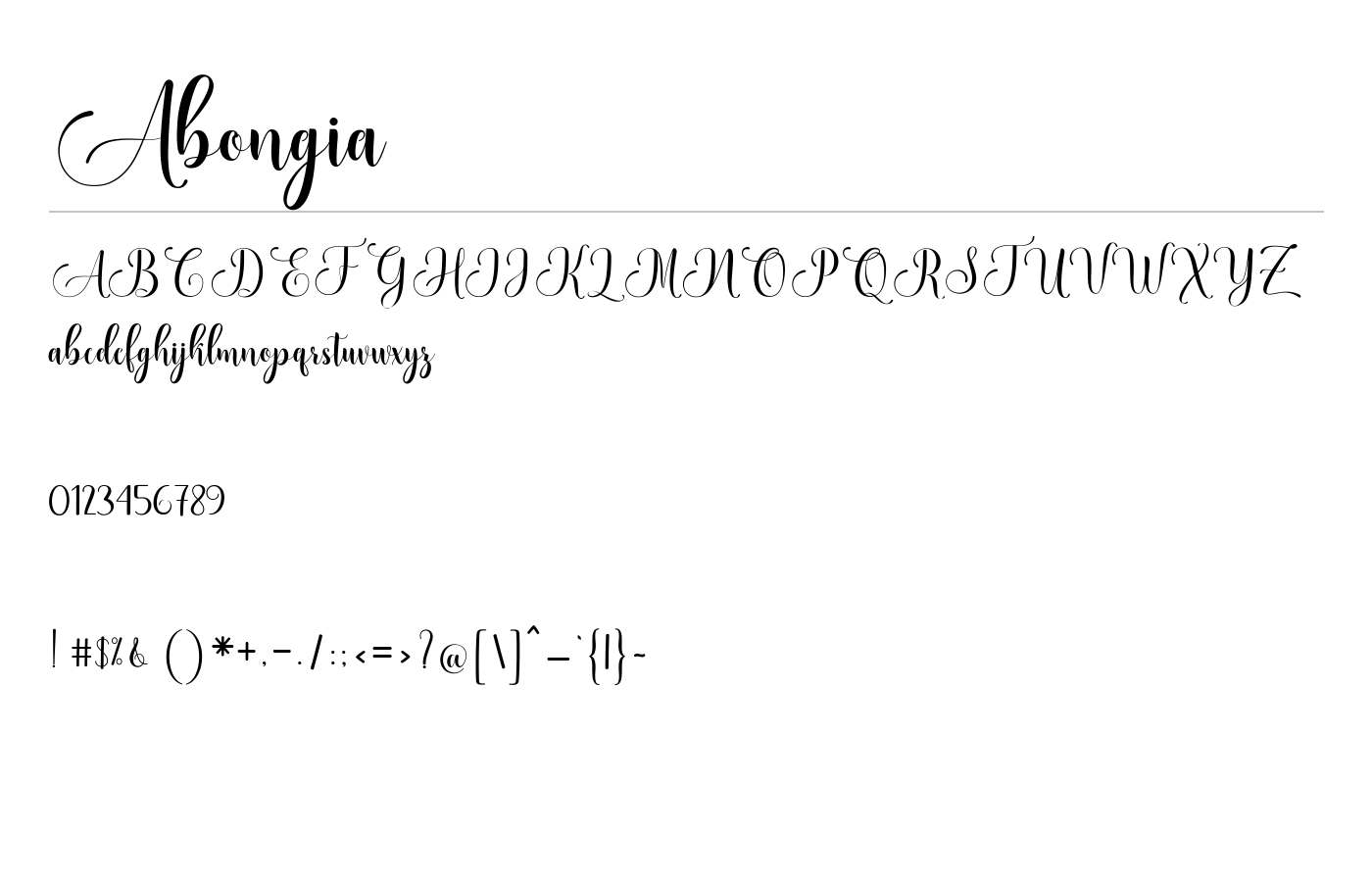 Abongia Font preview
