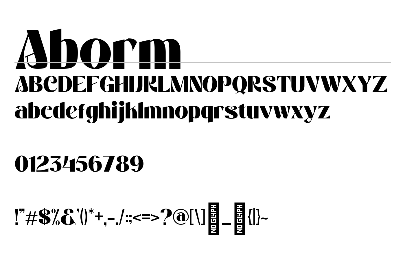 Aborm Font preview