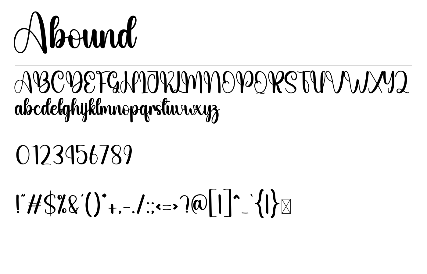 Abound Font preview