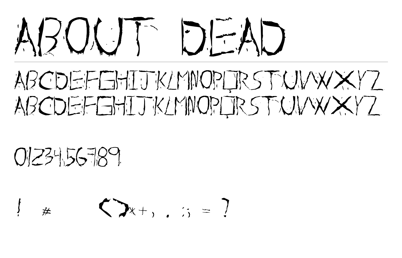 About Dead Font preview