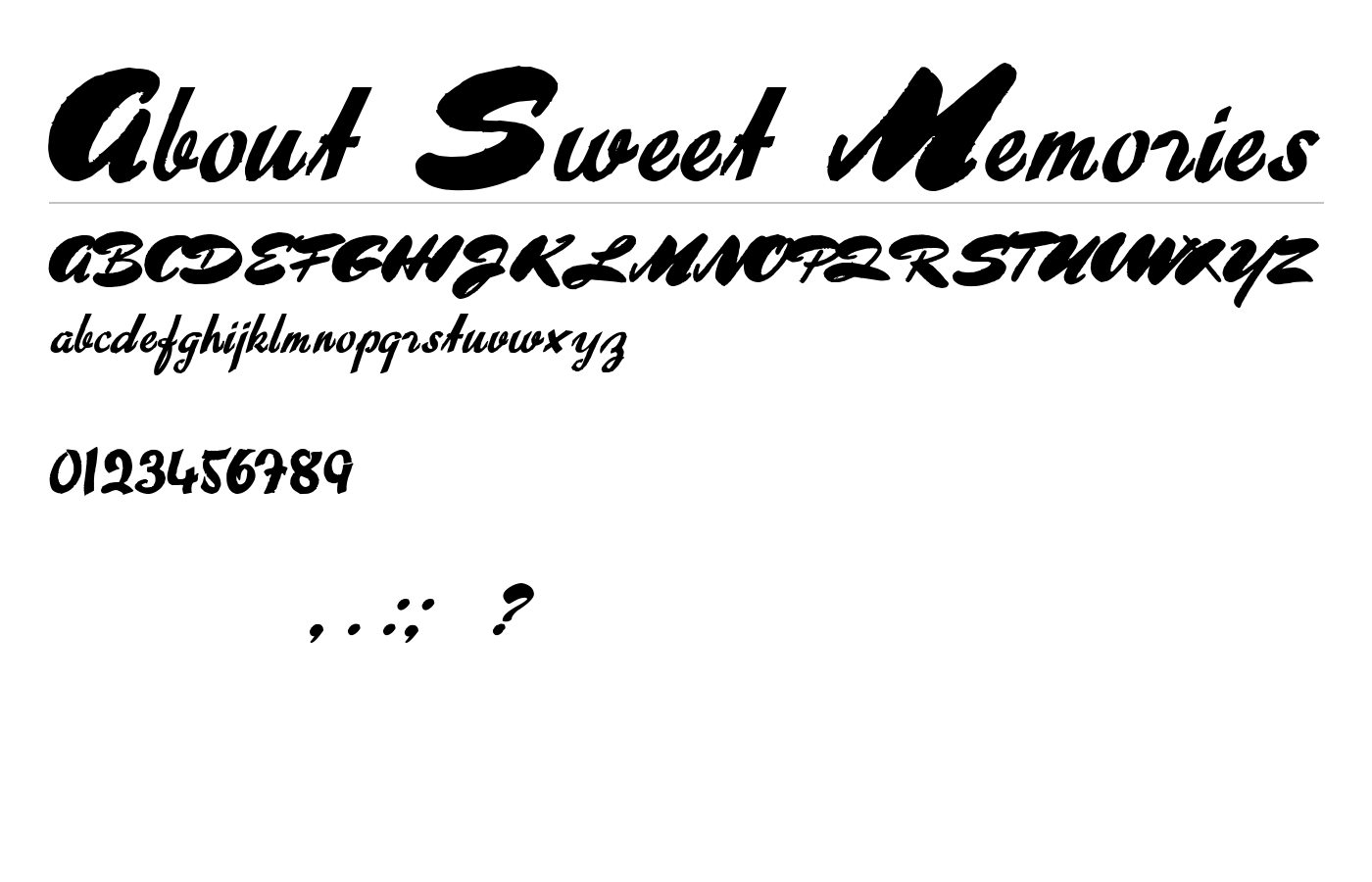 About Sweet Memories Font preview