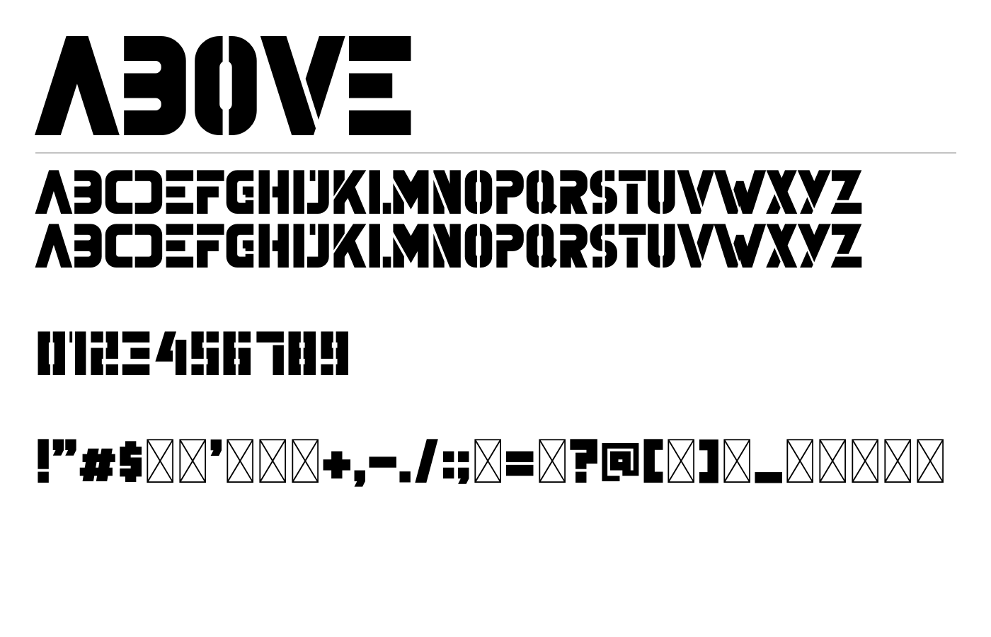 Above Font preview