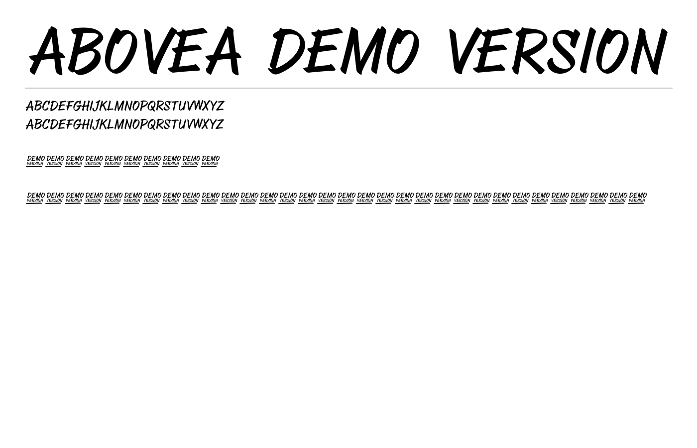 ABOVEA DEMO VERSION Font preview