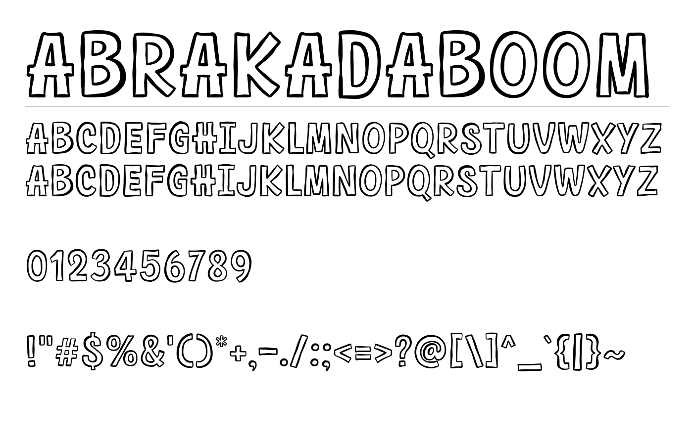Abrakadaboom Font preview