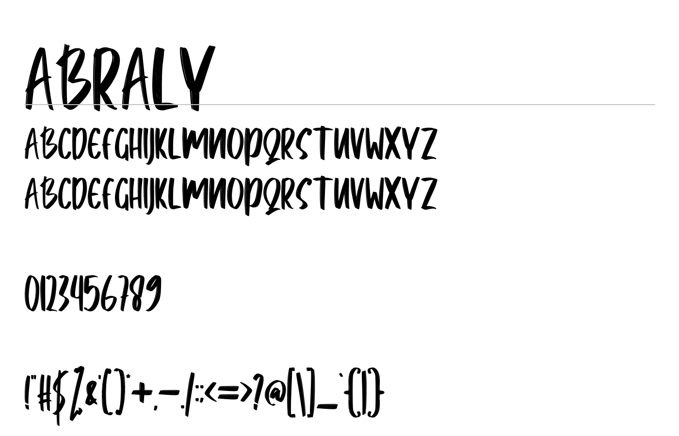 Abraly Font preview