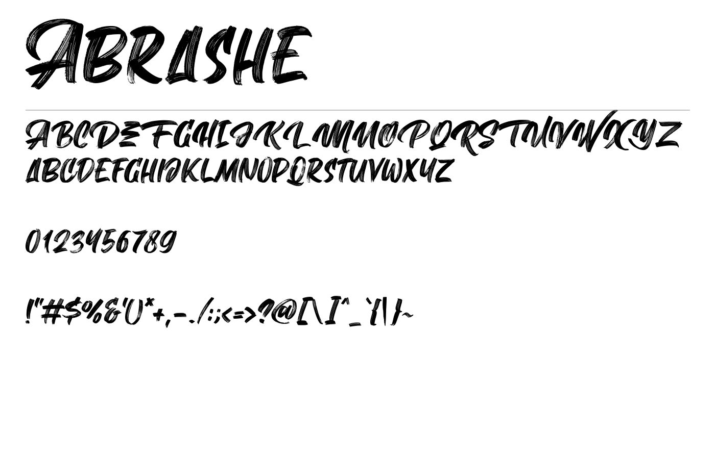 Abrashe Font preview