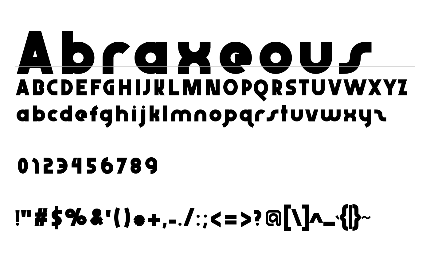Abraxeous Font preview