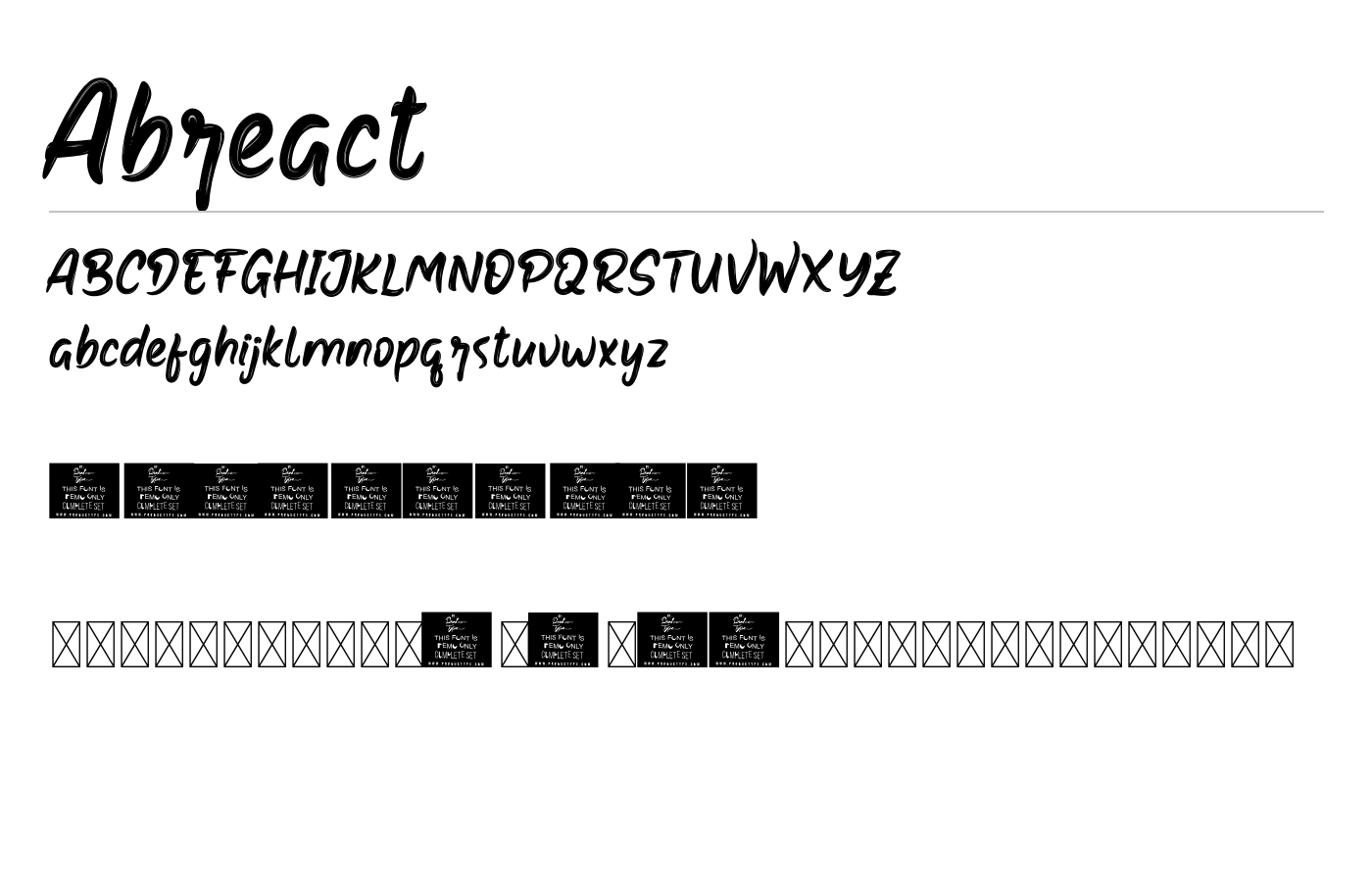 Abreact Font preview