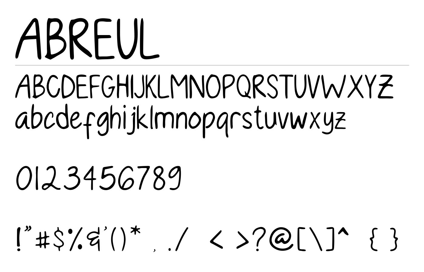 ABREUL Font preview