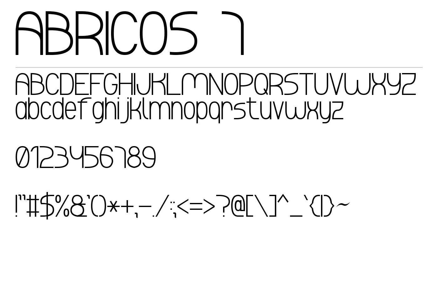 ABRICOS 7 Font preview